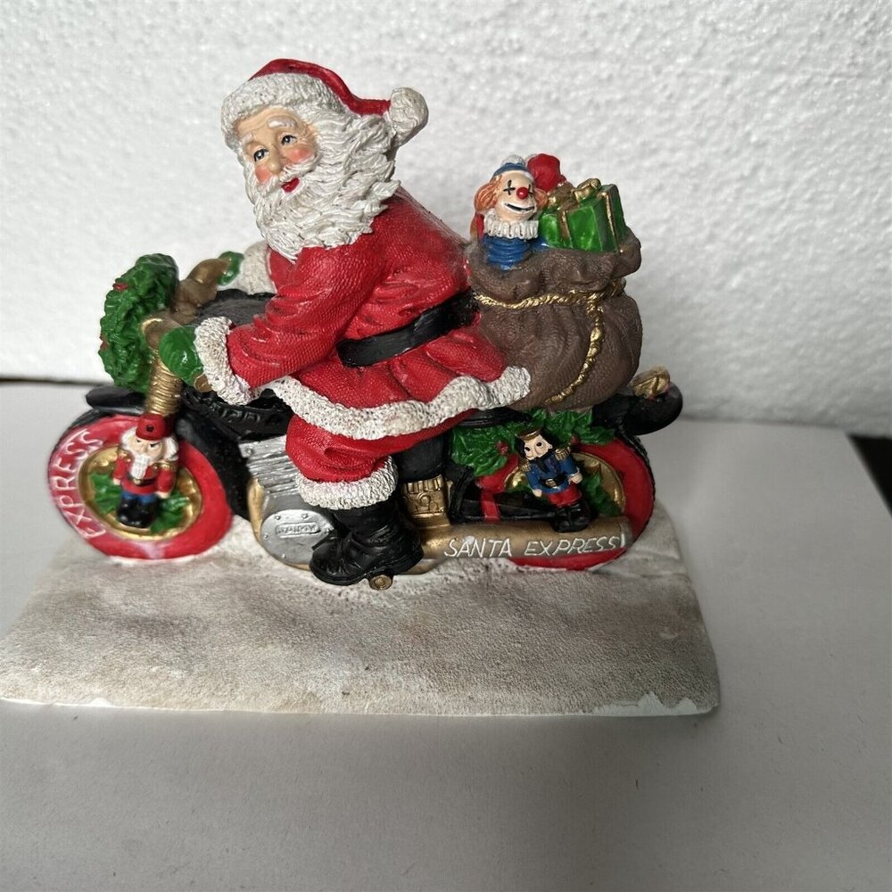 Jaimy Santa Express Figurine Santa on Motorcycle with Toys